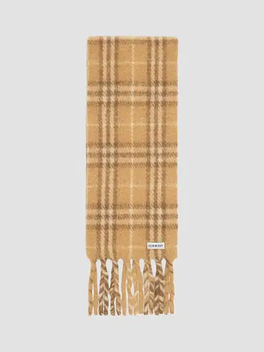 Burberry Women's Narrow Check Alpaca-Wool Scarf | Thumbnail 4 Burberry Women's Narrow Check Alpaca-Wool Scarf | Thumbnail 4