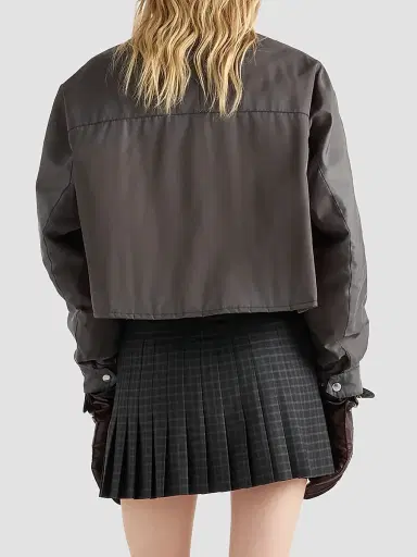 Prada Women's Washed Nylon Blouson Jacket | Thumbnail 3 Prada Women's Washed Nylon Blouson Jacket | Thumbnail 3