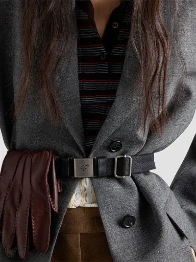 Prada Women's Single-Breasted Melange Hopsack Jacket | Thumbnail 5 Prada Women's Single-Breasted Melange Hopsack Jacket | Thumbnail 5