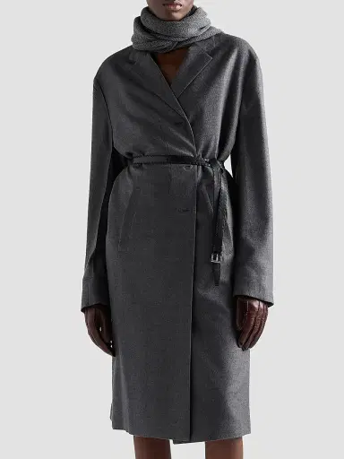 Prada Women's Single-Breasted Cashmere and Wool Coat | Thumbnail 2 Prada Women's Single-Breasted Cashmere and Wool Coat | Thumbnail 2
