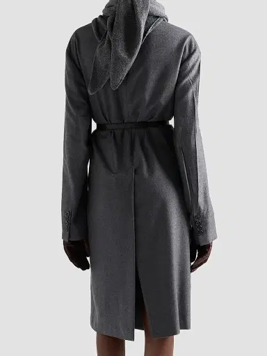 Prada Women's Single-Breasted Cashmere and Wool Coat | Thumbnail 3 Prada Women's Single-Breasted Cashmere and Wool Coat | Thumbnail 3