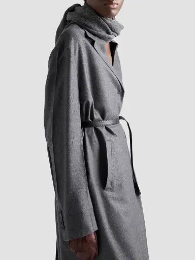 Prada Women's Single-Breasted Cashmere and Wool Coat | Thumbnail 4 Prada Women's Single-Breasted Cashmere and Wool Coat | Thumbnail 4