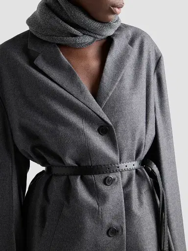 Prada Women's Single-Breasted Cashmere and Wool Coat | Thumbnail 5 Prada Women's Single-Breasted Cashmere and Wool Coat | Thumbnail 5