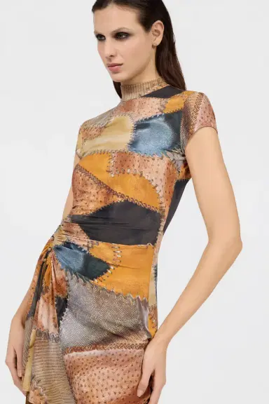 Roberto Cavalli Mini Dress With Patchwork Print | Thumbnail 4 Roberto Cavalli Mini Dress With Patchwork Print | Thumbnail 4