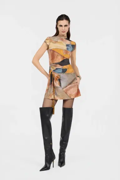 Roberto Cavalli Mini Dress With Patchwork Print | Thumbnail 6 Roberto Cavalli Mini Dress With Patchwork Print | Thumbnail 6