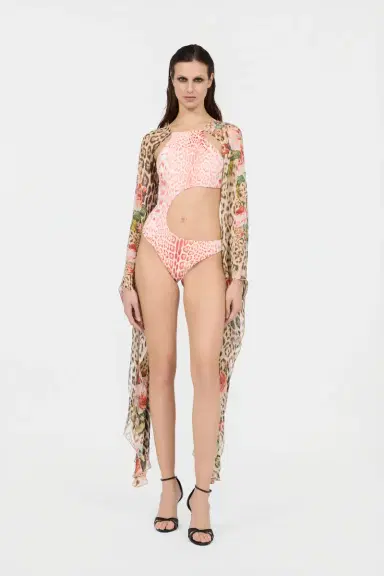 Roberto Cavalli Jaguar Pink Print One-Piece Swimsuit | Thumbnail 2 Roberto Cavalli Jaguar Pink Print One-Piece Swimsuit | Thumbnail 2