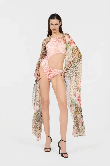 Roberto Cavalli Jaguar Pink Print One-Piece Swimsuit | Thumbnail 6 Roberto Cavalli Jaguar Pink Print One-Piece Swimsuit | Thumbnail 6