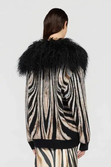 Roberto Cavalli Jacquard Cardigan With Zebra Print | Thumbnail 3 Roberto Cavalli Jacquard Cardigan With Zebra Print | Thumbnail 3