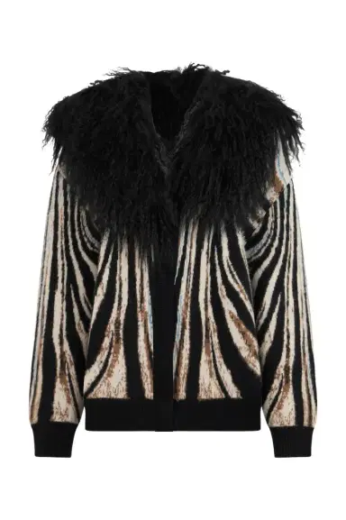 Roberto Cavalli Jacquard Cardigan With Zebra Print | Thumbnail 1 Roberto Cavalli Jacquard Cardigan With Zebra Print | Thumbnail 1
