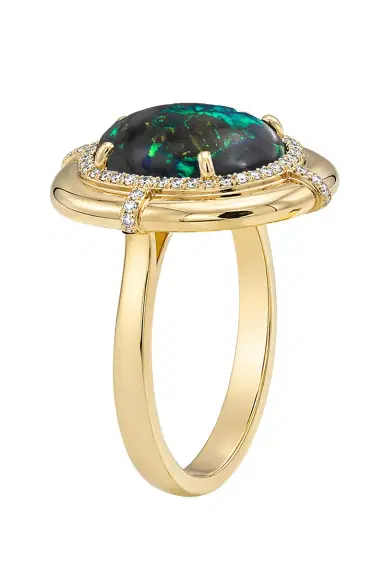 GOSHWARA Brown Opal Diamond Medallion Ring | Thumbnail 2 GOSHWARA Brown Opal Diamond Medallion Ring | Thumbnail 2