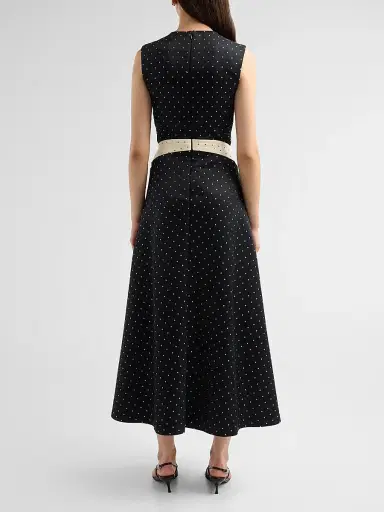 Lela Rose Women's Alexis Polka Dot Jacquard Midi-Dress | Thumbnail 3 Lela Rose Women's Alexis Polka Dot Jacquard Midi-Dress | Thumbnail 3