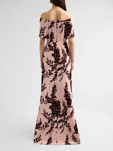 Lela Rose Women's Deedie Flocked Tafetta Gown | Thumbnail 3 Lela Rose Women's Deedie Flocked Tafetta Gown | Thumbnail 3