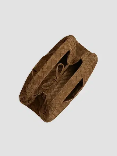 Bottega Veneta Women's Medium Campana Intrecciato Suede Shoulder Bag | Thumbnail 5 Bottega Veneta Women's Medium Campana Intrecciato Suede Shoulder Bag | Thumbnail 5