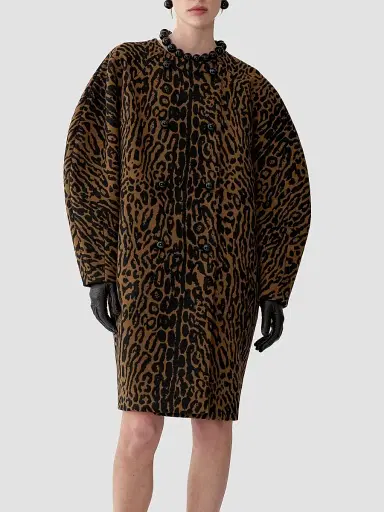 Carolina Herrera Women's Wool Double-Breasted Cocoon Coat | Thumbnail 2 Carolina Herrera Women's Wool Double-Breasted Cocoon Coat | Thumbnail 2