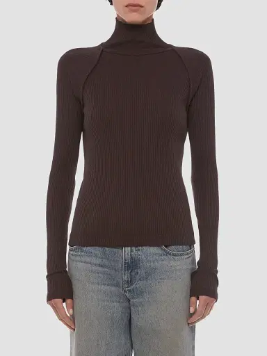 Helmut Lang Women's Layered Ribbed Sweater | Thumbnail 4 Helmut Lang Women's Layered Ribbed Sweater | Thumbnail 4
