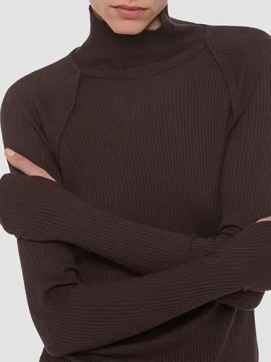 Helmut Lang Women's Layered Ribbed Sweater | Thumbnail 5 Helmut Lang Women's Layered Ribbed Sweater | Thumbnail 5