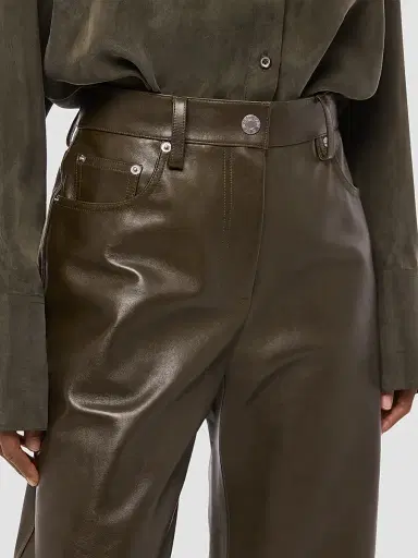 Helmut Lang Women's Relaxed Leather Bootcut Pants | Thumbnail 5 Helmut Lang Women's Relaxed Leather Bootcut Pants | Thumbnail 5