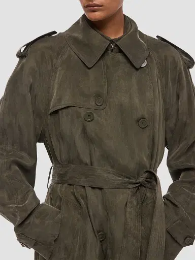 Helmut Lang Women's Fluid Relaxed-Fit Double-Breasted Trench Coat | Thumbnail 5 Helmut Lang Women's Fluid Relaxed-Fit Double-Breasted Trench Coat | Thumbnail 5