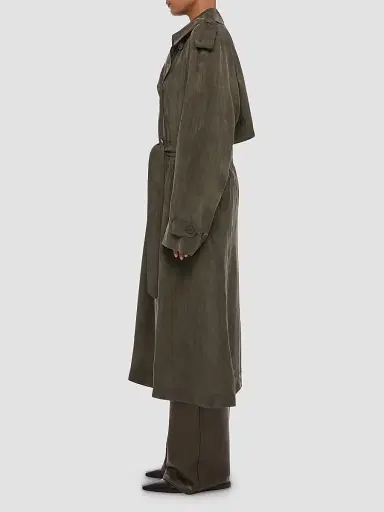 Helmut Lang Women's Fluid Relaxed-Fit Double-Breasted Trench Coat | Thumbnail 6 Helmut Lang Women's Fluid Relaxed-Fit Double-Breasted Trench Coat | Thumbnail 6
