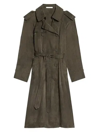 Helmut Lang Women's Fluid Relaxed-Fit Double-Breasted Trench Coat | Thumbnail 1 Helmut Lang Women's Fluid Relaxed-Fit Double-Breasted Trench Coat | Thumbnail 1