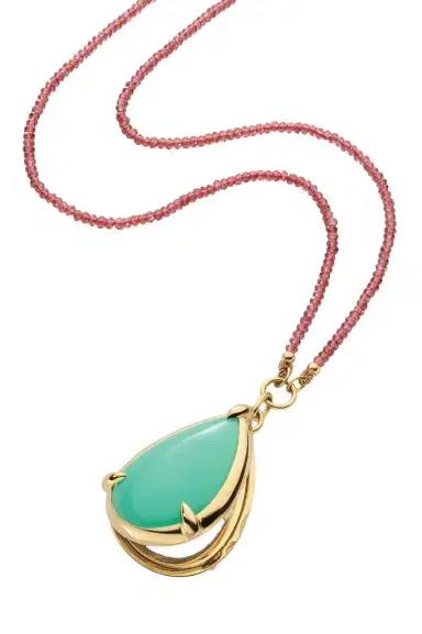 MONICA RICH KOSANN Garnet Chrysoprase Drop Locket Necklace | Thumbnail 1 MONICA RICH KOSANN Garnet Chrysoprase Drop Locket Necklace | Thumbnail 1