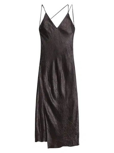 Helmut Lang Women's Crinkled-Effect Midi Slipdress | Thumbnail 1 Helmut Lang Women's Crinkled-Effect Midi Slipdress | Thumbnail 1