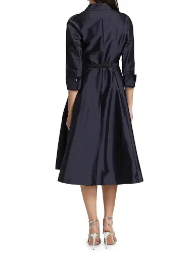 Teri Jon by Rickie Freeman Women's Silk Taffeta Shirtdress | Thumbnail 5 Teri Jon by Rickie Freeman Women's Silk Taffeta Shirtdress | Thumbnail 5