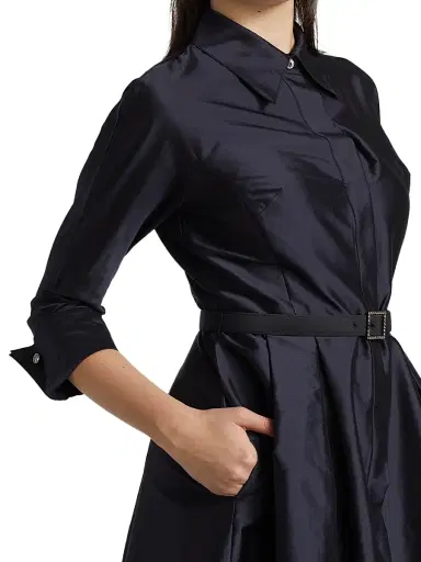 Teri Jon by Rickie Freeman Women's Silk Taffeta Shirtdress | Thumbnail 6 Teri Jon by Rickie Freeman Women's Silk Taffeta Shirtdress | Thumbnail 6