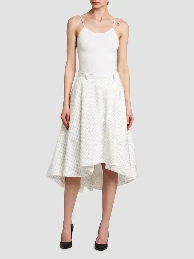 MOSCHINO Women's Striped Poplin High-Low Bubble Skirt | Thumbnail 2 MOSCHINO Women's Striped Poplin High-Low Bubble Skirt | Thumbnail 2
