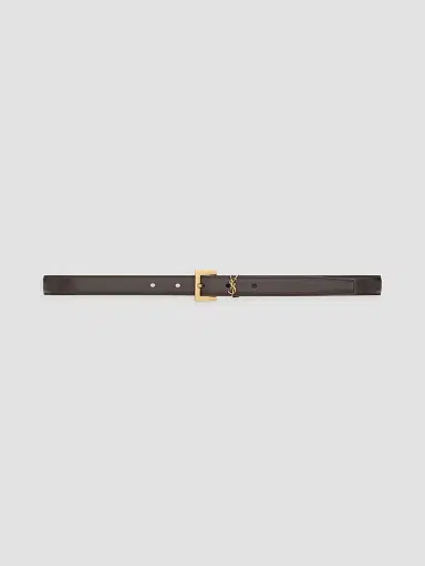 Saint Laurent Women's Cassandre Thin Belt with Square Buckle in Smooth Leather | Thumbnail 3 Saint Laurent Women's Cassandre Thin Belt with Square Buckle in Smooth Leather | Thumbnail 3