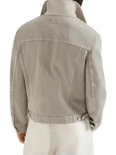 Brunello Cucinelli Men's Garment Dyed Outerwear Jacket in Comfort Cotton Lightweight Denim | Thumbnail 3 Brunello Cucinelli Men's Garment Dyed Outerwear Jacket in Comfort Cotton Lightweight Denim | Thumbnail 3