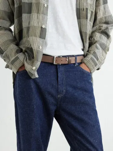 Folk Curve 2.5cm Leather Belt - Men | Thumbnail 2 Folk Curve 2.5cm Leather Belt - Men | Thumbnail 2