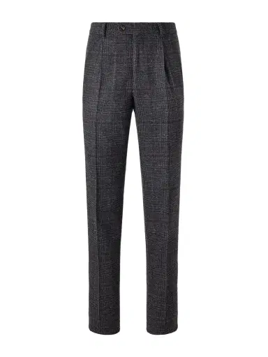 Brunello Cucinelli Lesire Straight-Leg Pleated Checked Silk, Wool and Cashmere-Blend Suit Trousers - Men | Thumbnail 1 Brunello Cucinelli Lesire Straight-Leg Pleated Checked Silk, Wool and Cashmere-Blend Suit Trousers - Men | Thumbnail 1