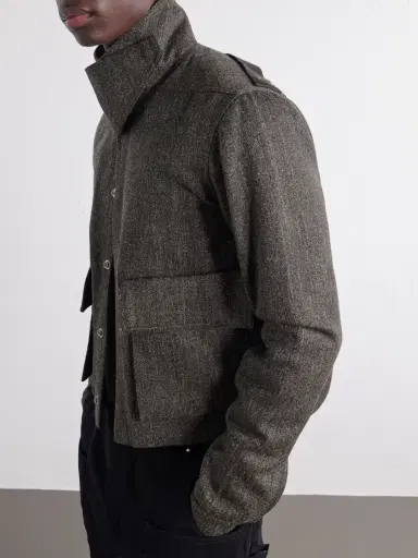 Rick Owens Tower Alice Mélange Wool Bomber Jacket - Men | Thumbnail 5 Rick Owens Tower Alice Mélange Wool Bomber Jacket - Men | Thumbnail 5