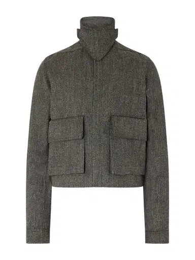 Rick Owens Tower Alice Mélange Wool Bomber Jacket - Men | Thumbnail 1 Rick Owens Tower Alice Mélange Wool Bomber Jacket - Men | Thumbnail 1