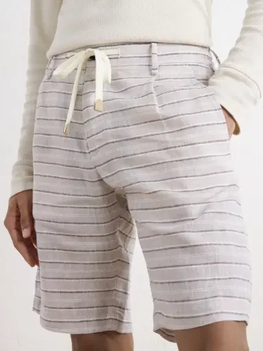 ELEVENTY Straight-Leg Striped Drawstring Linen Shorts - Men | Thumbnail 5 ELEVENTY Straight-Leg Striped Drawstring Linen Shorts - Men | Thumbnail 5