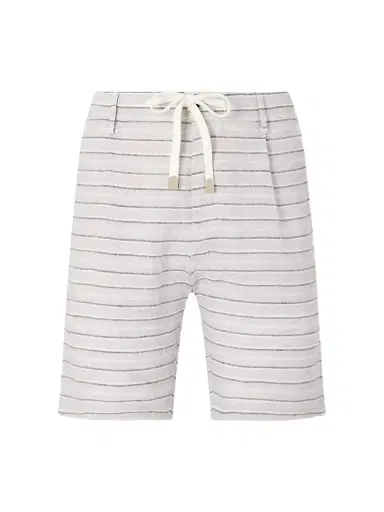 ELEVENTY Straight-Leg Striped Drawstring Linen Shorts - Men | Thumbnail 1 ELEVENTY Straight-Leg Striped Drawstring Linen Shorts - Men | Thumbnail 1