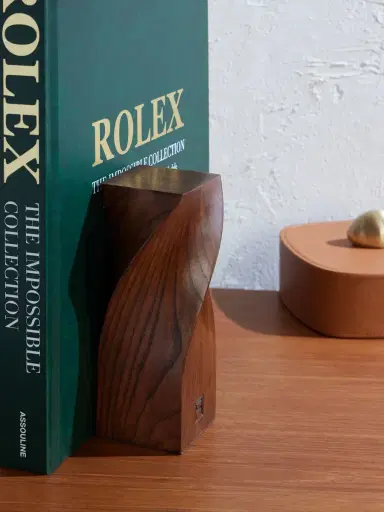 ASSOULINE Twist Wood and Suede-Trimmed Bookend - Men | Thumbnail 2 ASSOULINE Twist Wood and Suede-Trimmed Bookend - Men | Thumbnail 2