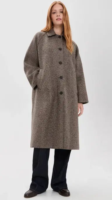 Harris Wharf London Balmacaan Patterned Cashmere Blend Jacket | Thumbnail 5 Harris Wharf London Balmacaan Patterned Cashmere Blend Jacket | Thumbnail 5