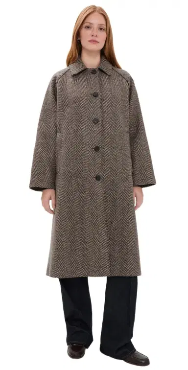 Harris Wharf London Balmacaan Patterned Cashmere Blend Jacket | Thumbnail 1 Harris Wharf London Balmacaan Patterned Cashmere Blend Jacket | Thumbnail 1
