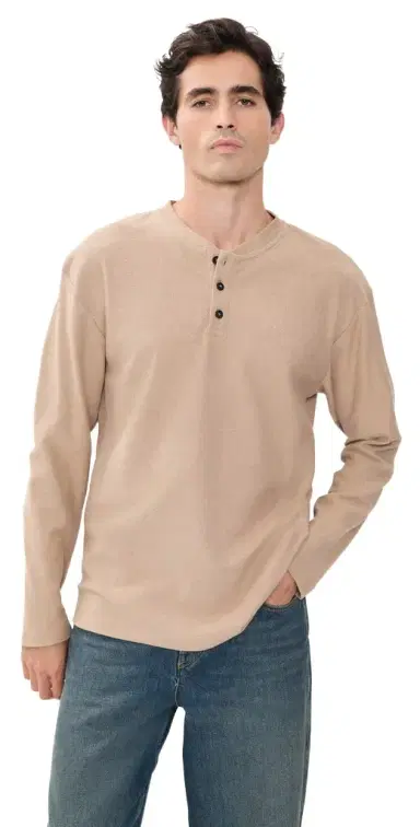Rhythm Vintage Terry Long Sleeve Henley | Thumbnail 1 Rhythm Vintage Terry Long Sleeve Henley | Thumbnail 1