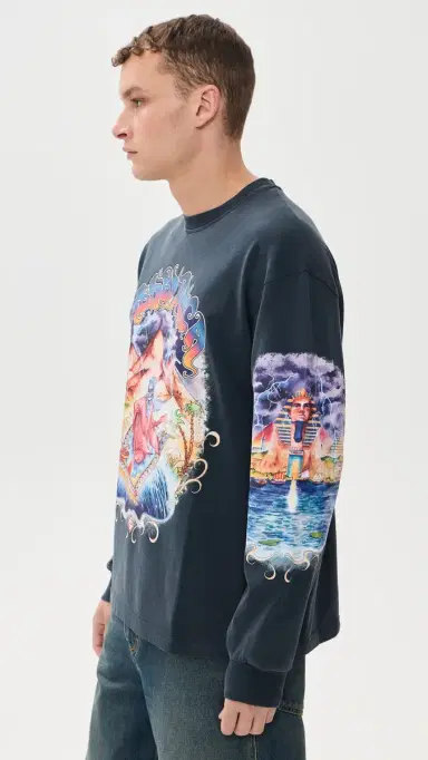 Casablanca Eveil Ancestral Washed Long Sleeve Tee | Thumbnail 4 Casablanca Eveil Ancestral Washed Long Sleeve Tee | Thumbnail 4
