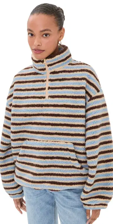Bailey Rose Striped Fleece Sweatshirt | Thumbnail 1 Bailey Rose Striped Fleece Sweatshirt | Thumbnail 1