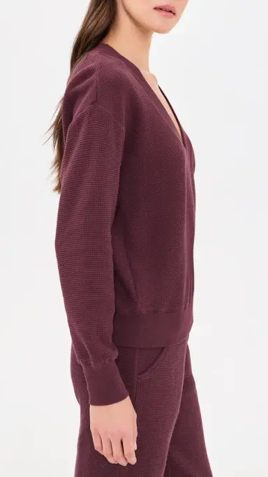 Negative Waffle Knit Deep V Pullover | Thumbnail 4 Negative Waffle Knit Deep V Pullover | Thumbnail 4