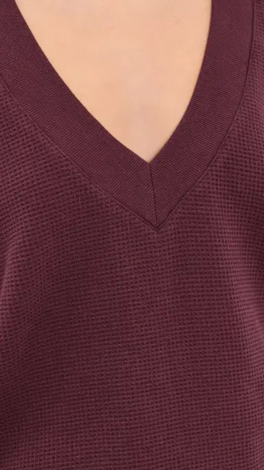 Negative Waffle Knit Deep V Pullover | Thumbnail 6 Negative Waffle Knit Deep V Pullover | Thumbnail 6