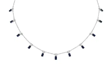Wish Fine Jewelry 4.72ct Diamond Sapphire 14K Gold Station Necklace | Thumbnail 1 Wish Fine Jewelry 4.72ct Diamond Sapphire 14K Gold Station Necklace | Thumbnail 1