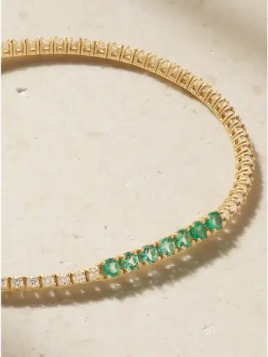 Jennifer Meyer 18-karat Gold, Diamond And Emerald Tennis Bracelet | Thumbnail 4 Jennifer Meyer 18-karat Gold, Diamond And Emerald Tennis Bracelet | Thumbnail 4