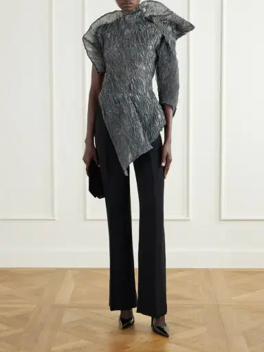 Maticevski Scintilla Asymmetric Crinkled-georgette Blouse | Thumbnail 2 Maticevski Scintilla Asymmetric Crinkled-georgette Blouse | Thumbnail 2