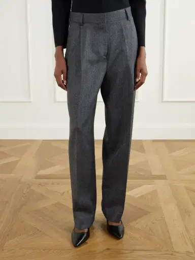 TOTEME Pleated Herringbone Wool Wide-leg Pants | Thumbnail 3 TOTEME Pleated Herringbone Wool Wide-leg Pants | Thumbnail 3