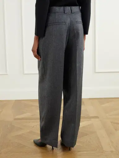 TOTEME Pleated Herringbone Wool Wide-leg Pants | Thumbnail 4 TOTEME Pleated Herringbone Wool Wide-leg Pants | Thumbnail 4